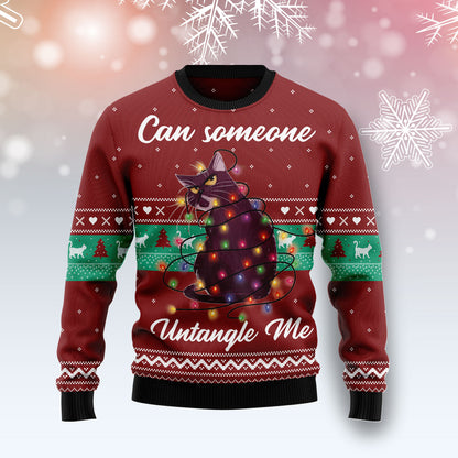 Can Someone Untangle Me Cat TG51015 - Ugly Christmas Sweater