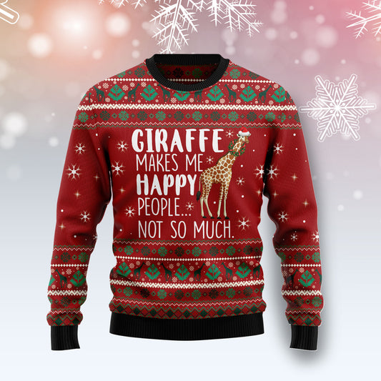 Giraffe Makes Me Happy G51030 Ugly Christmas Sweater