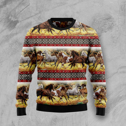 Horse Native American Pattern G5112 Ugly Christmas Sweater