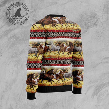 Horse Native American Pattern G5112 Ugly Christmas Sweater