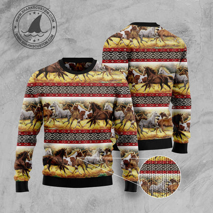 Horse Native American Pattern G5112 Ugly Christmas Sweater