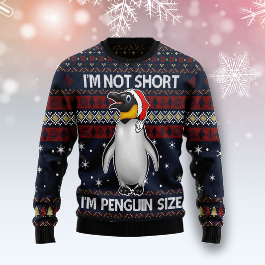I‘m Not Short I’m Penguin Size G5115 Ugly Christmas Sweater