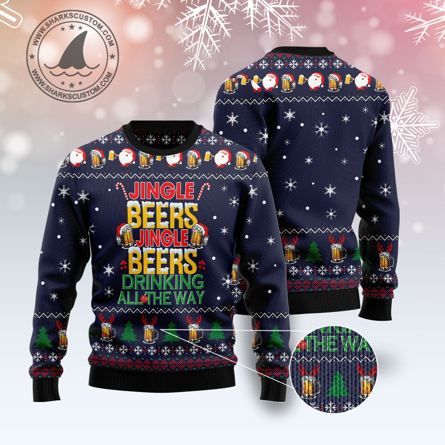 Jingle Beers Drinking All The Ways G5115 Ugly Christmas Sweater