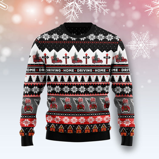 Truck Driving Home G5112 Ugly Christmas Sweater