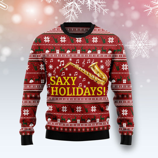 Saxy Holidays Saxophone G51023 Ugly Christmas Sweater