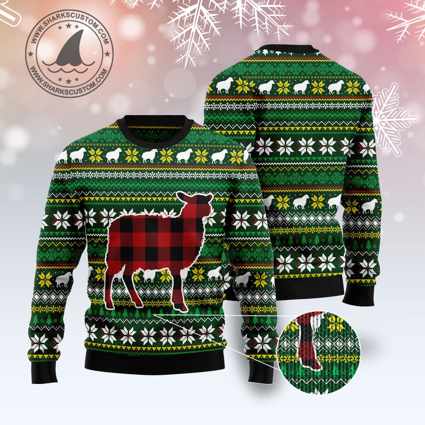 Plaid ugly hot sale christmas sweater