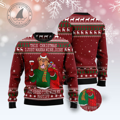 Spend Time With My Mastiff G51023 Ugly Christmas Sweater