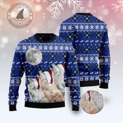 Wolf Howling Moon G5113 Ugly Christmas Sweater