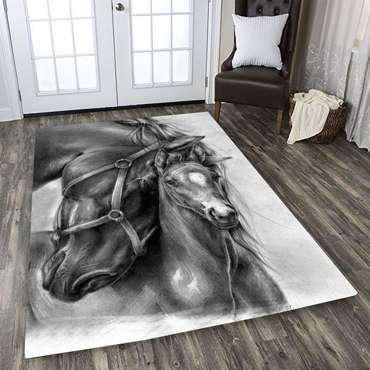 Unconditional Love Horse Rectangle Rug