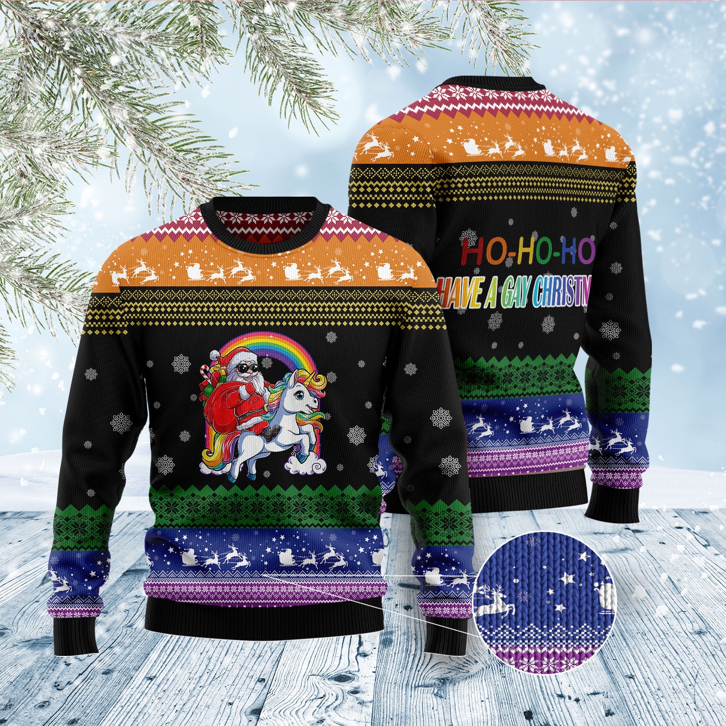 Unicorn LGBT TG51023 Ugly Christmas Sweater