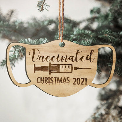 Vaccination 2021 Personalizedwitch Christmas Printed Wood Ornament