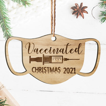 Vaccination 2021 Personalizedwitch Christmas Printed Wood Ornament