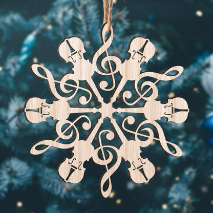 Violin Snowflake Personalizedwitch Wood Ornament