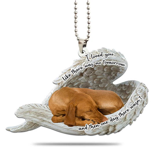 Vizsla Sleeping Angel Dog Personalizedwitch Flat Car Memorial Ornament
