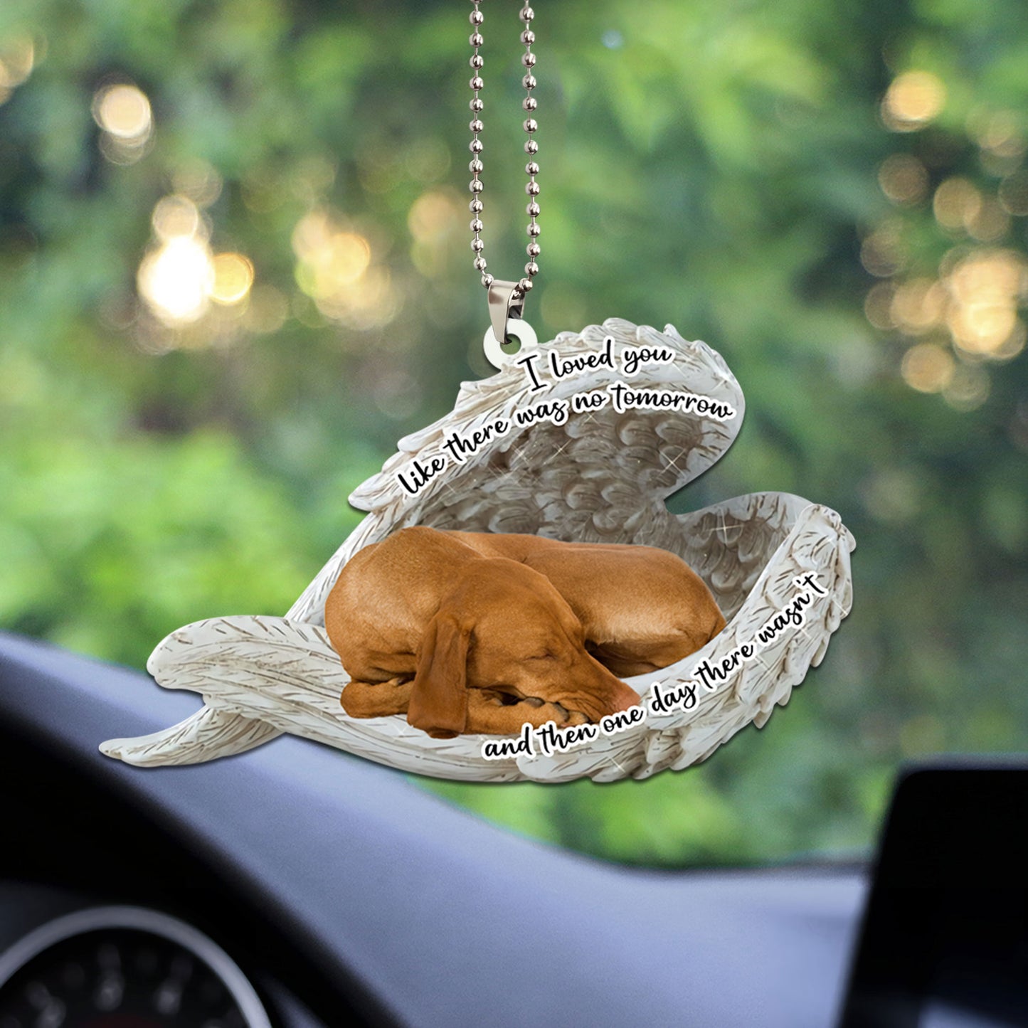 Vizsla Sleeping Angel Dog Personalizedwitch Flat Car Memorial Ornament