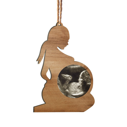 We are waiting for you - Mommy & Baby 1st Christmas Personalizedwitch Personalized Printed Wood Ornament