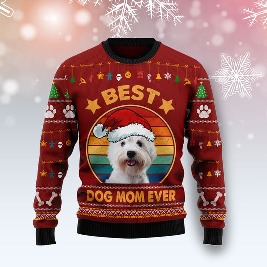 West Highland White Terrier Best Dog Mom Ever TY1011 Ugly Christmas Sweater