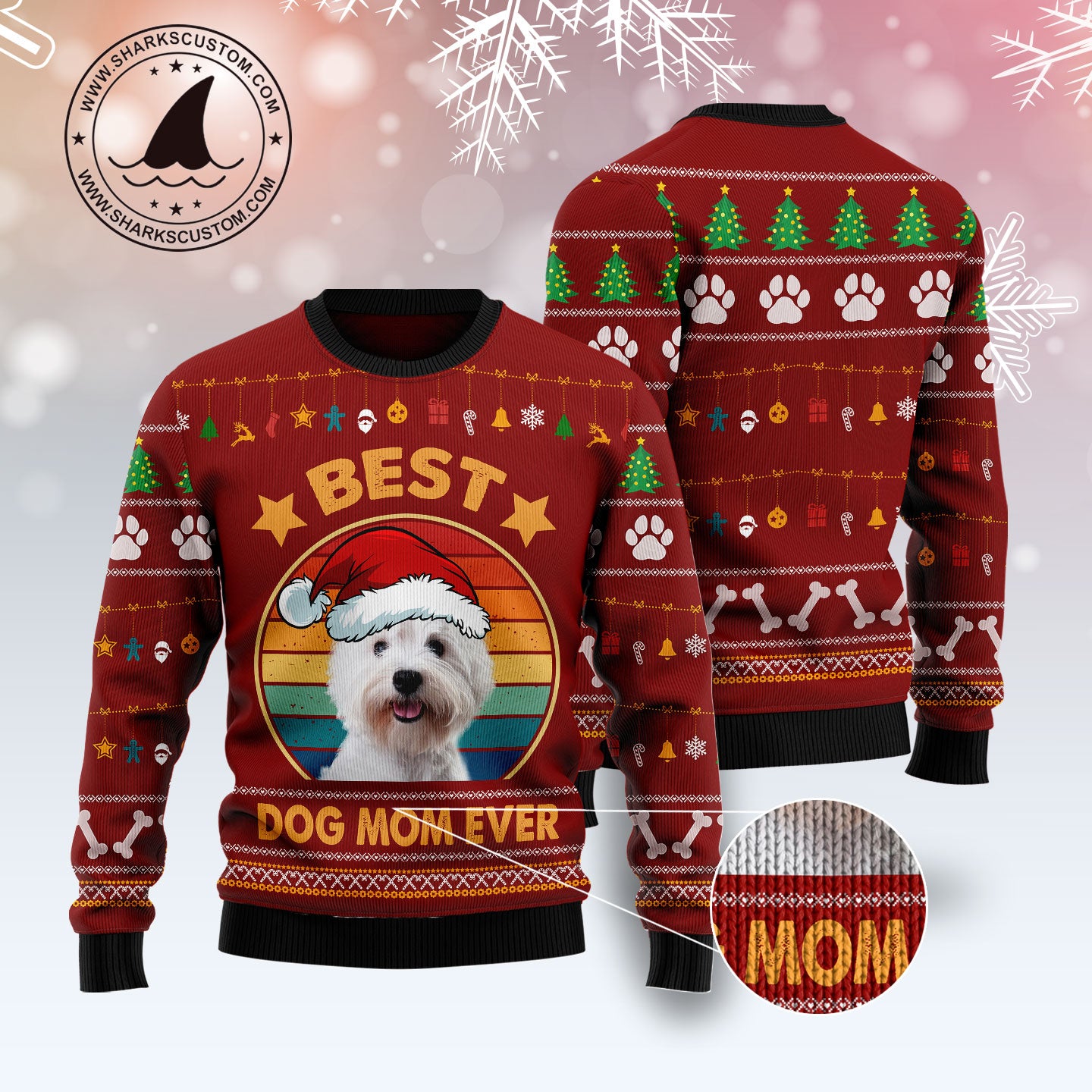 West Highland White Terrier Best Dog Mom Ever TY1011 Ugly Christmas Sweater