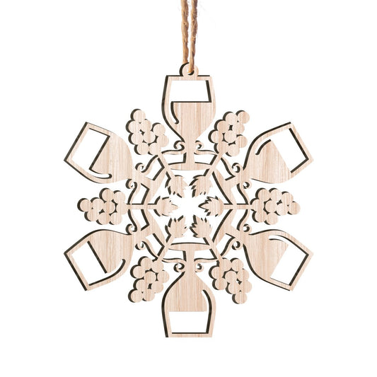 Wine Snowflake Personalizedwitch Wood Ornament