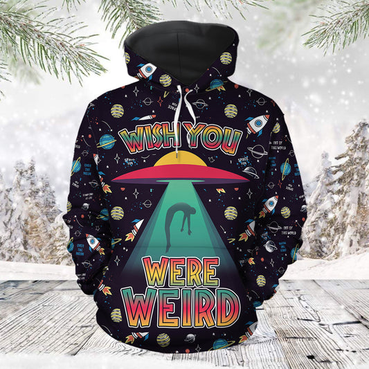 Wish You Were Weird G51120 - All Over Print Unisex Hoodie