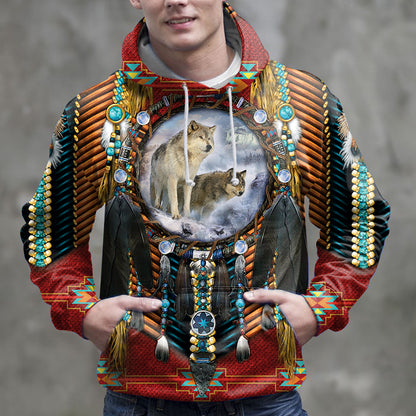 Wolf Native American Dreamcatcher G51015 - All Over Print Unisex Hoodie