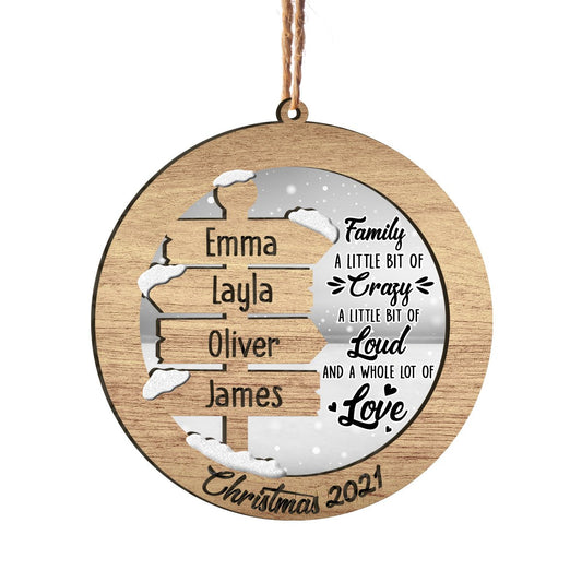 Family Signpost Decoration Custom Member Names Personalizedwitch Personalized Layered Wood Christmas Ornament