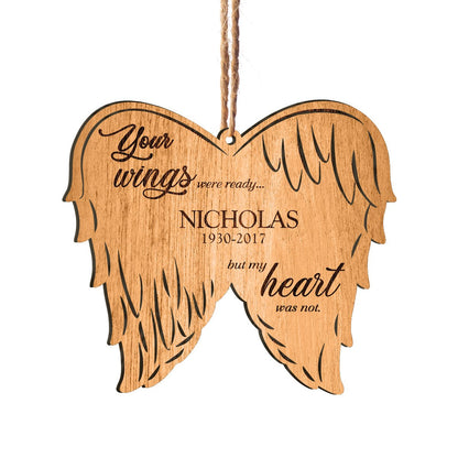 Your Wings Were Ready But My Heart Was Not Personalizedwitch Personalized Layered Wood Memorial Ornament