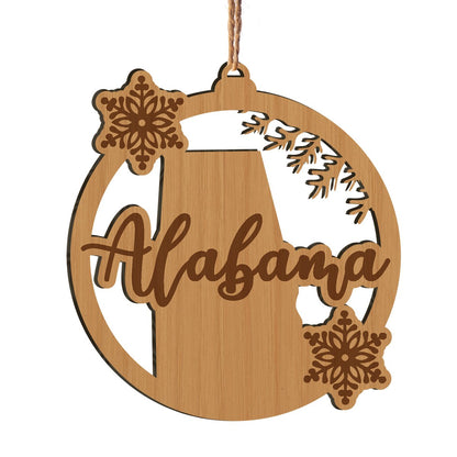 50 US States Personalizedwitch Christmas Printed Wood Ornament