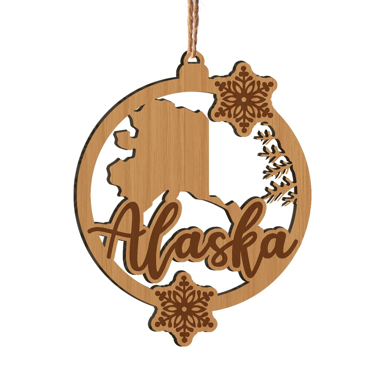 50 US States Personalizedwitch Christmas Printed Wood Ornament