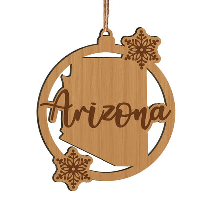 50 US States Personalizedwitch Christmas Printed Wood Ornament