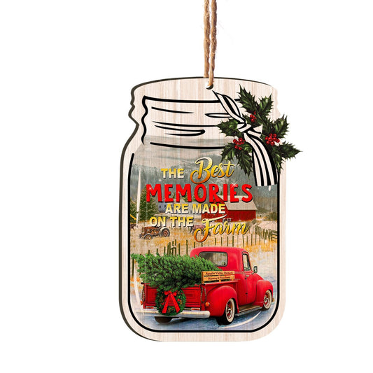 The Best Memory On The Farm Personalizedwitch Printed Wood Christmas Ornament
