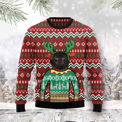 Black Cat Christmas Awesome TY0812 Ugly Christmas Sweater