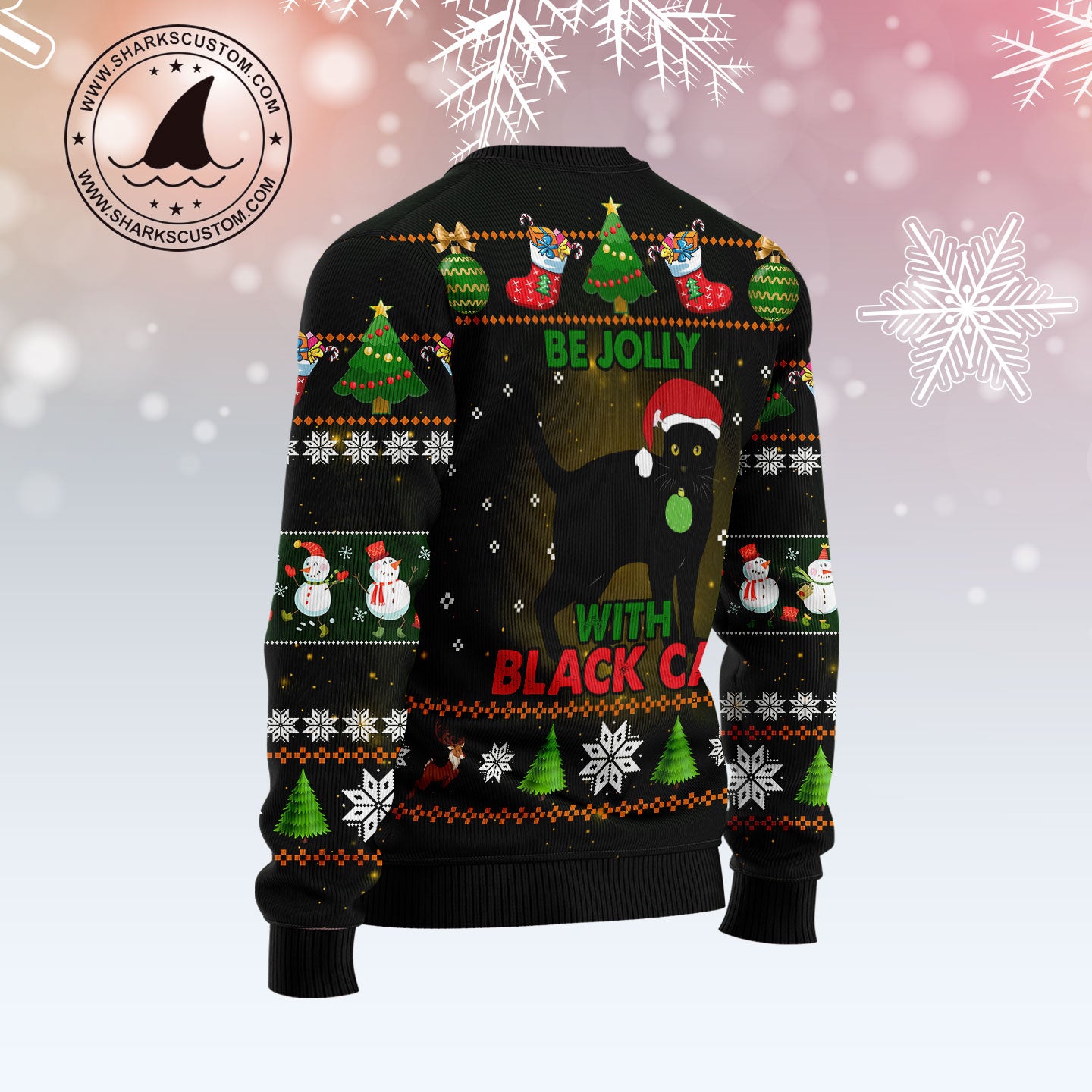 Black Cat Be Jolly TY1811 Ugly Christmas Sweater