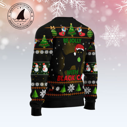 Black Cat Be Jolly TY1811 Ugly Christmas Sweater