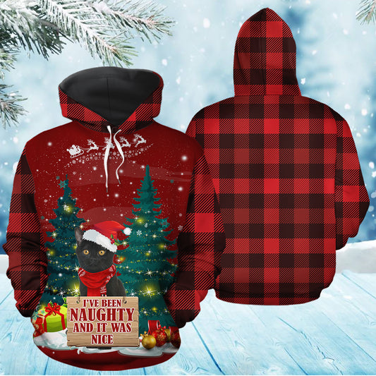 Black Cat Naughty TY0312 unisex womens & mens, couples matching, friends, funny family sublimation 3D hoodie christmas holiday gifts (plus size available)