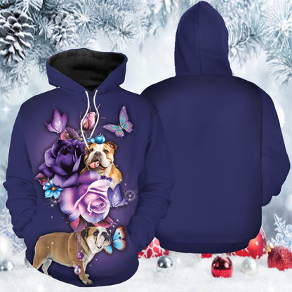 Bulldog Magical G5121 unisex womens & mens, couples matching, friends, dog lover, bulldog lover, funny family sublimation 3D hoodie christmas holiday gifts (plus size available)