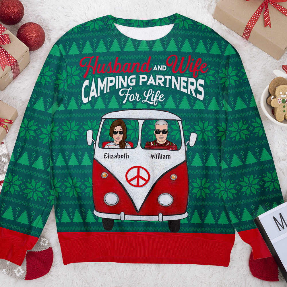 Husband And Wife Camping Partners Personalizedwitch Couple Christmas Sweater