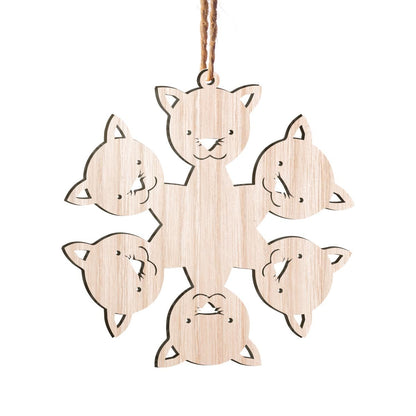 Cat Snowflake Personalizedwitch Wood Ornament