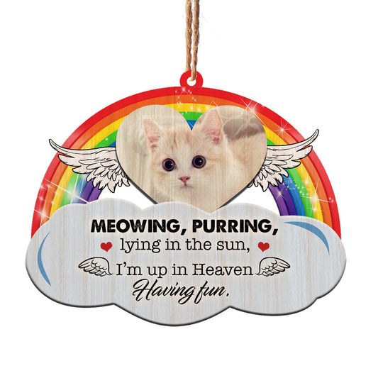 Cat In Heaven Memorial Personalizedwitch Personalized Printed Wood Christmas Ornament