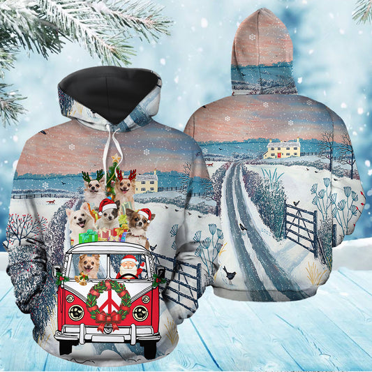 Chihuahua Santa Christmas TY1012 unisex womens & mens, couples matching, friends, funny family sublimation 3D hoodie christmas holiday gifts (plus size available)