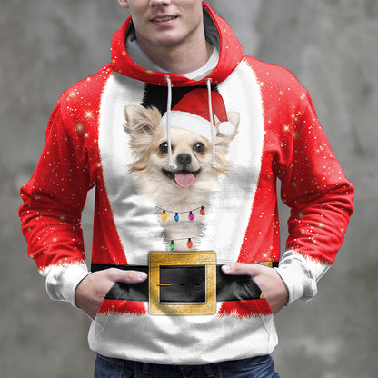 Santa Claus With Chihuahua G51019 - All Over Print Unisex Hoodie