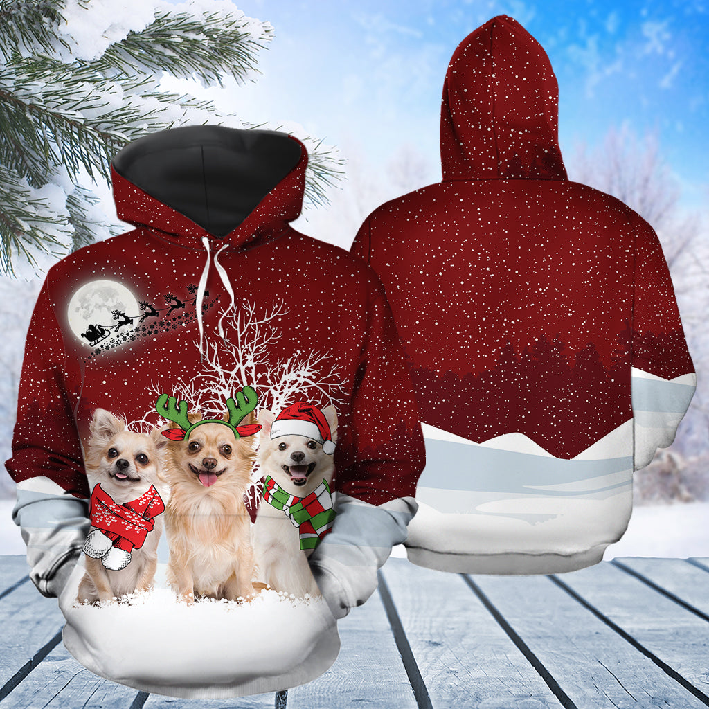 Chihuahua Wonderful Time T0412 unisex womens & mens, couples matching, friends, funny family sublimation 3D hoodie christmas holiday gifts (plus size available)