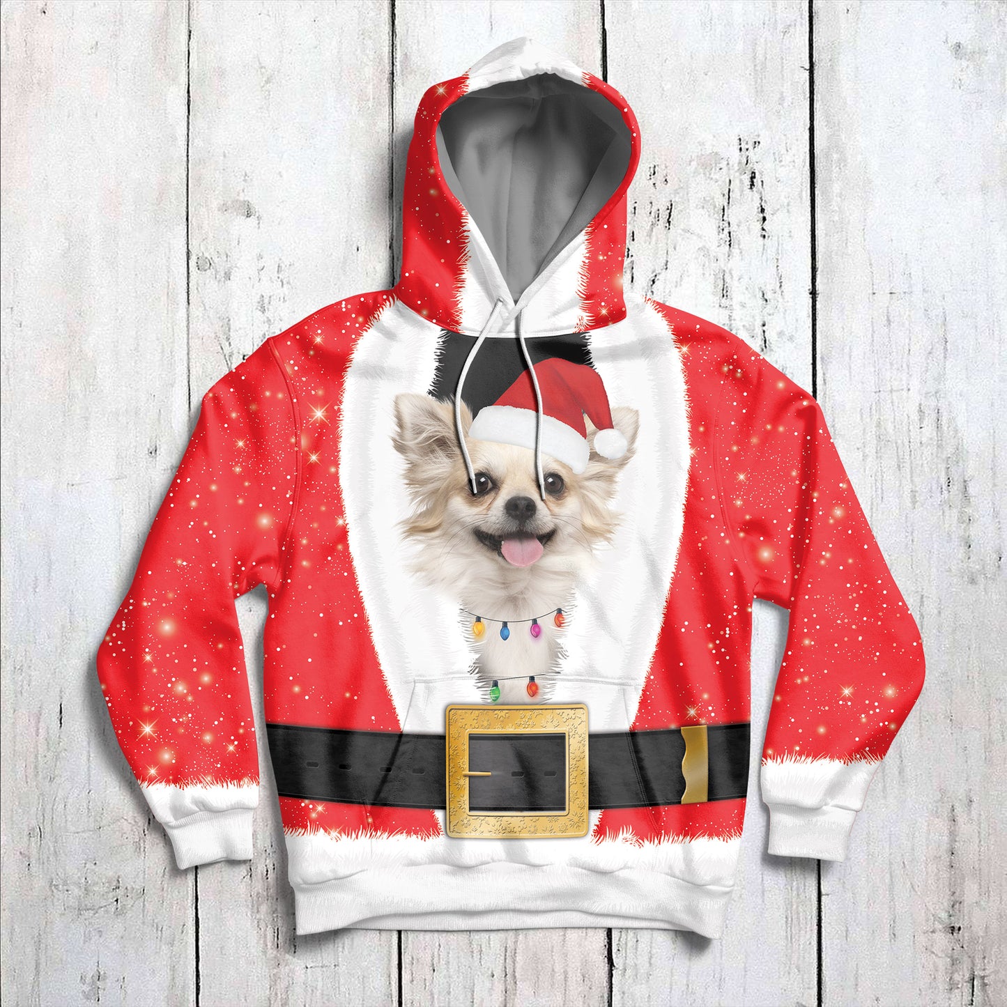 Santa Claus With Chihuahua G51019 - All Over Print Unisex Hoodie
