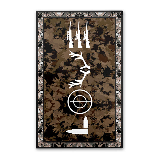 Deer Hunting Icons Rectangle Rug