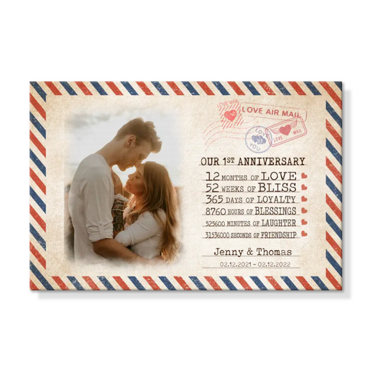 Our 1st Anniversary Letter Valentine Gift Personalized Canvas