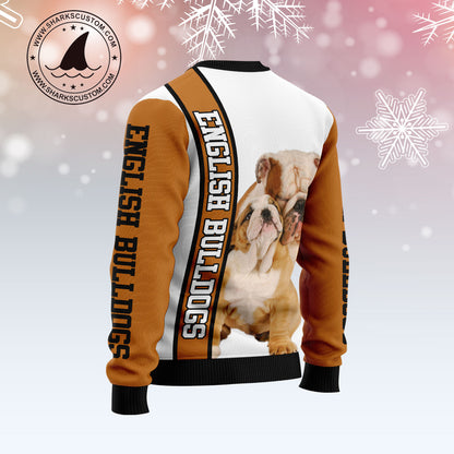 Rescued English Bulldog D1011 Ugly Christmas Sweater