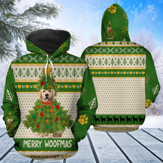 Golden Retriever Merry Woofmas T2311 unisex womens & mens, couples matching, friends, funny family sublimation 3D hoodie christmas holiday gifts (plus size available)