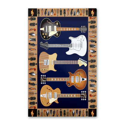 Guitar Is Love Rectangle Rug