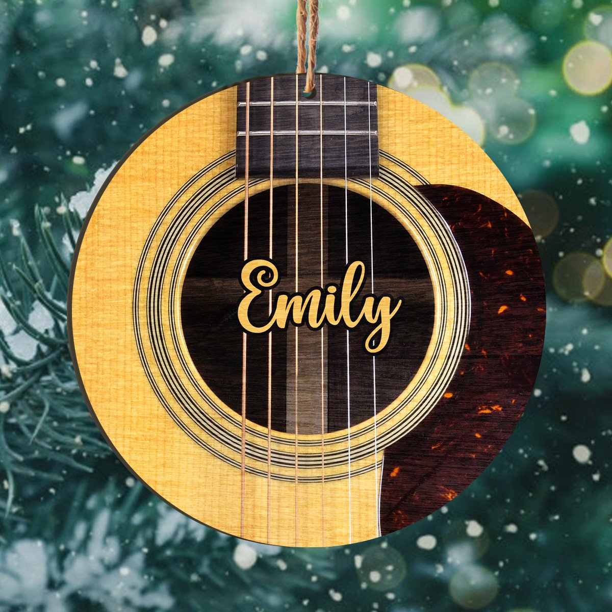 Guitar Lover Personalizedwitch Personalized Printed Wood Christmas Ornament
