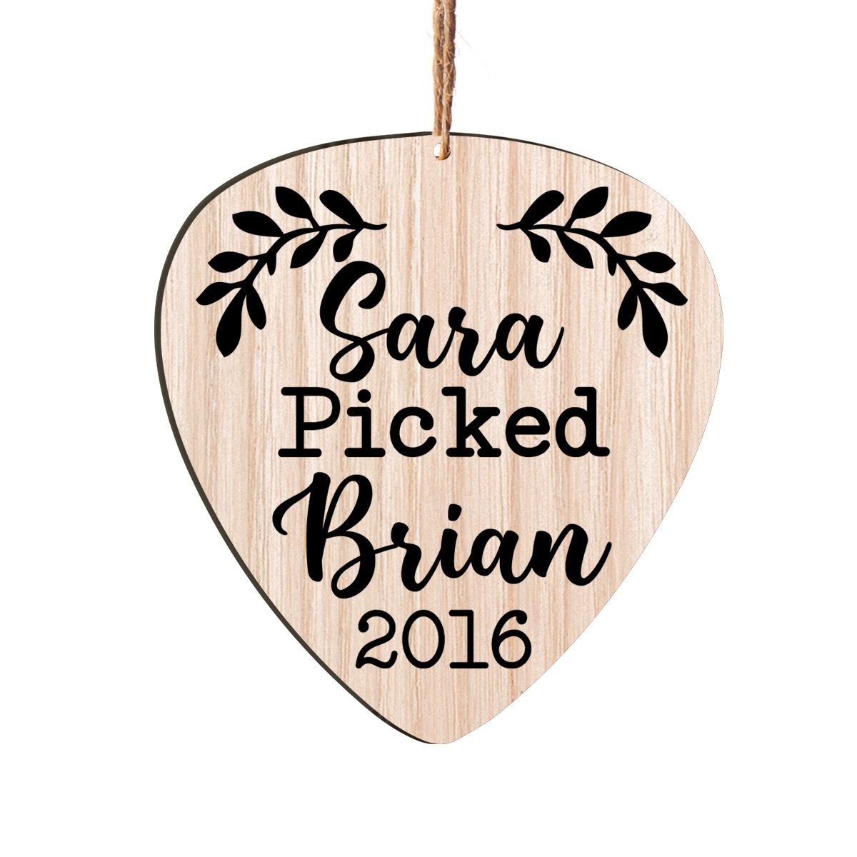 Guitar Pick Tag Couple Anniversary Personalizedwitch Personalized Christmas Printed Wood Ornament